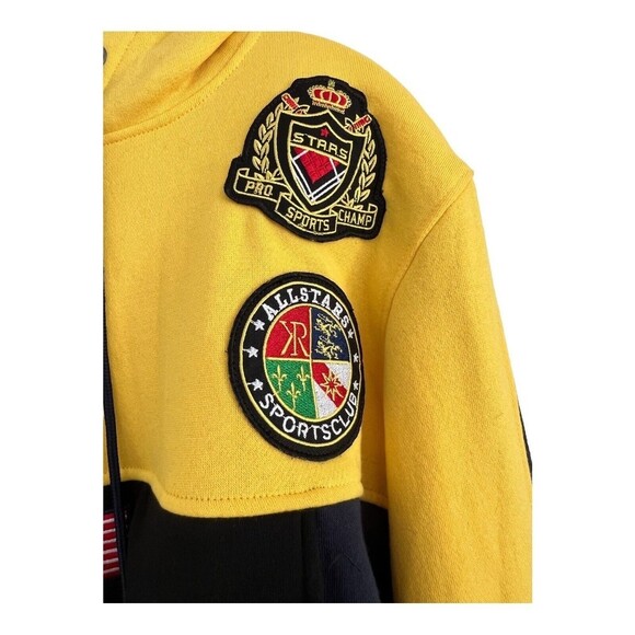New Krisp NYC Hoodie Size M Jacket USA All Stars Club Men's  Yellow/Blue/Red - Picture 3 of 9